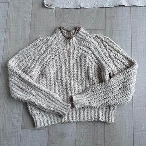 Wilfred Textured Cream Turtleneck Sweater